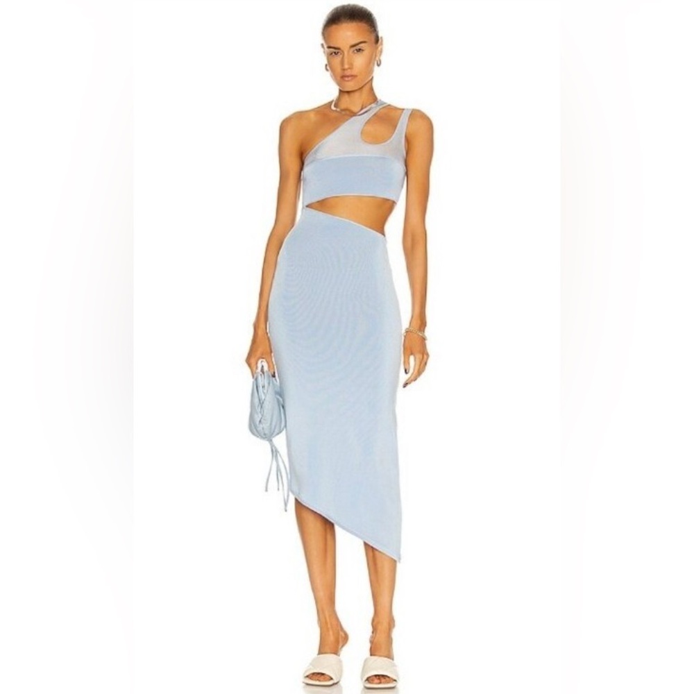 Mugler Light Blue Cutout Dress